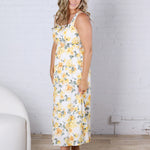 Georgia Floral Eyelet Pattern Scallop Lace Trim Midi Dress FINAL SALE