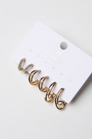Georgina Trio Huggie Earring Set - Gold