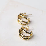 Gia 14K Gold-Dipped Double Ring Earrings