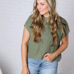 Giana Lightweight Knit Sweater Top - Olive