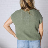 Giana Lightweight Knit Sweater Top - Olive