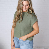 Giana Lightweight Knit Sweater Top - Olive