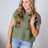 Giana Lightweight Knit Sweater Top - Olive