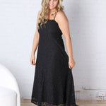 Gianna A-Line Floral Lace Dress - Black