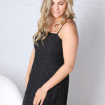 Gianna A-Line Floral Lace Dress - Black