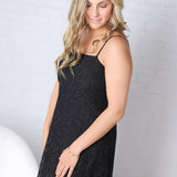 Gianna A-Line Floral Lace Dress - Black