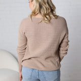 Gigi Knitted Sweater Top - Taupe