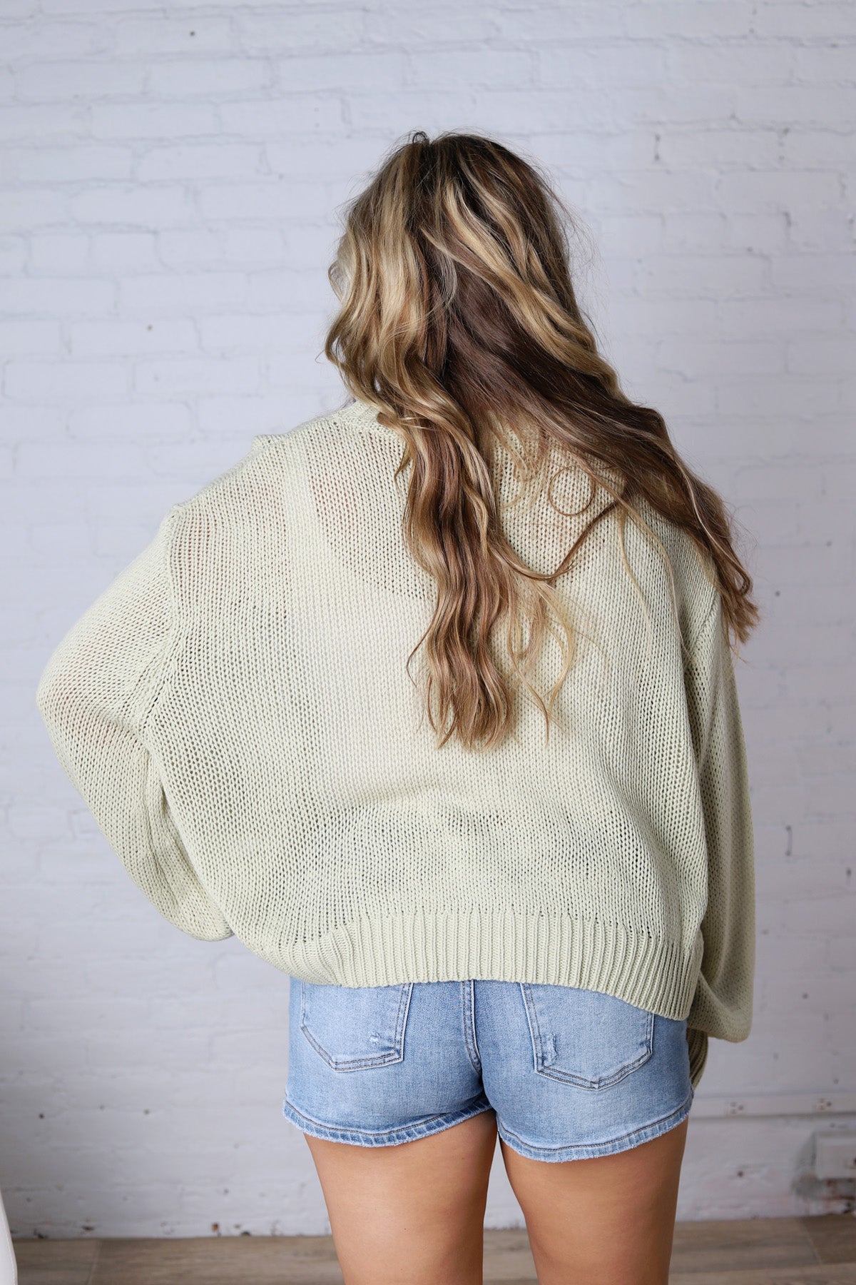 Gineva Balloon Sleeve Sweater - Apple Green