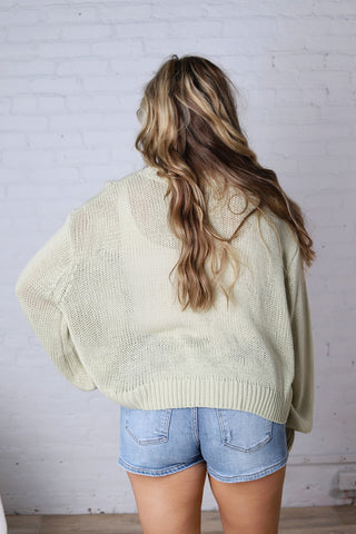 Gineva Balloon Sleeve Sweater - Apple Green FINAL SALE