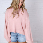 Gineva Balloon Sleeve Sweater - Rose