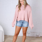 Gineva Balloon Sleeve Sweater - Rose