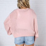 Gineva Balloon Sleeve Sweater - Rose