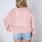 Gineva Balloon Sleeve Sweater - Rose