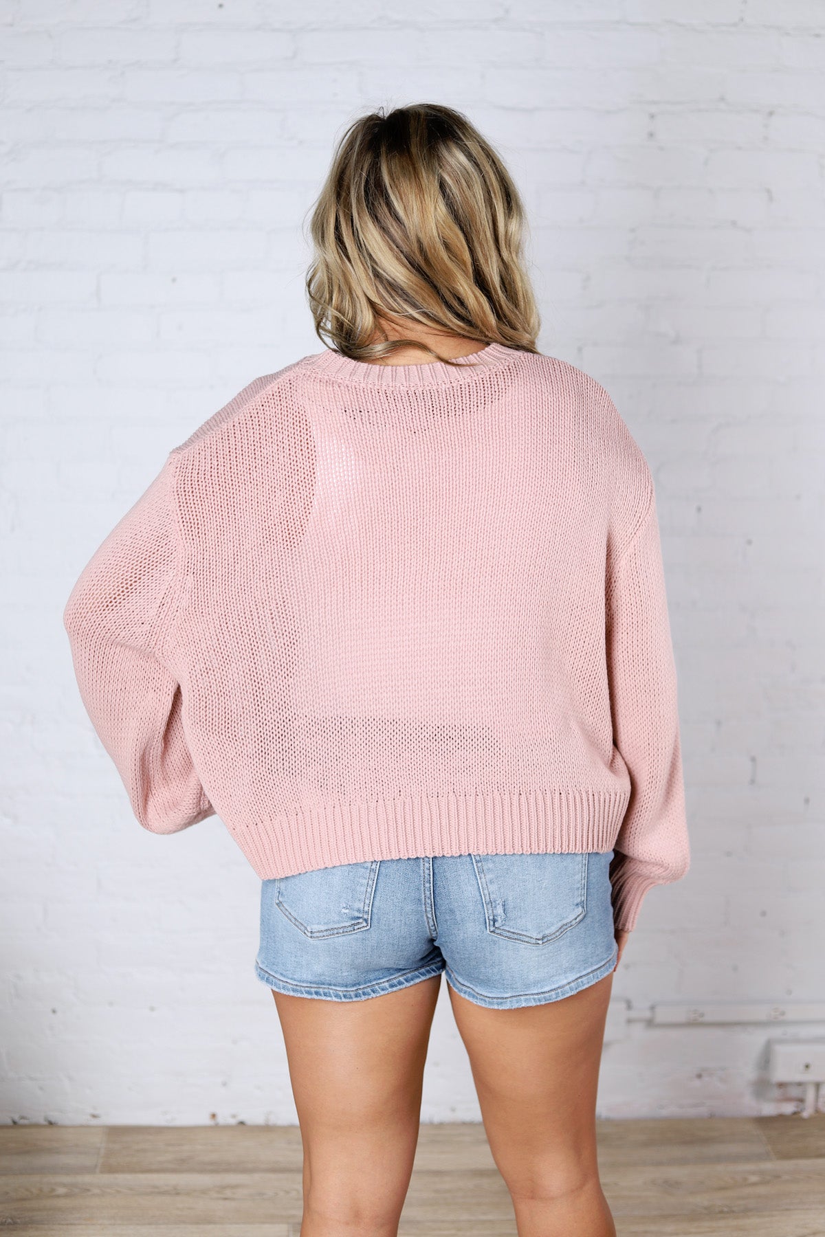 Gineva Balloon Sleeve Sweater - Rose