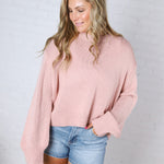 Gineva Balloon Sleeve Sweater - Rose