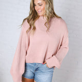Gineva Balloon Sleeve Sweater - Rose