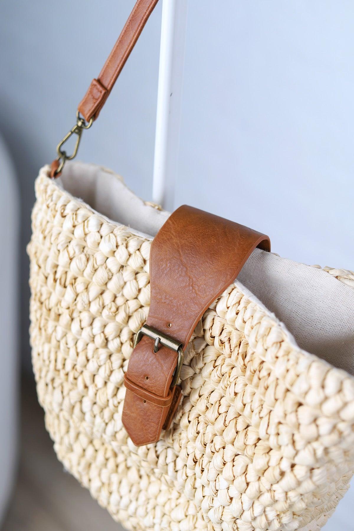 Gloria Seagrass Crossbody w/ Vegan Leather Accents