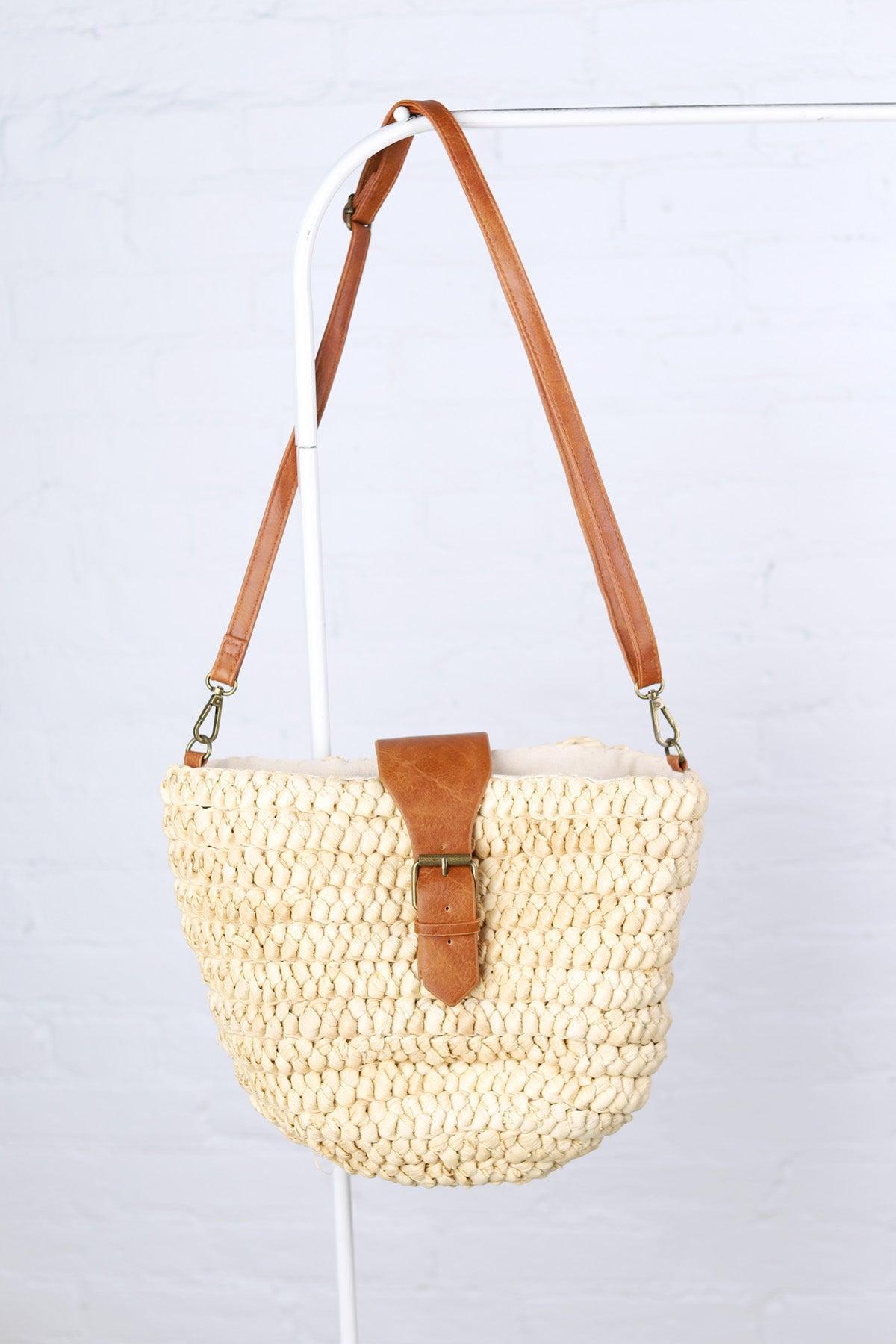 Gloria Seagrass Crossbody w/ Vegan Leather Accents