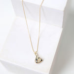 Gold Plated Triangle Gemstone Necklace - Dalmation Jasper