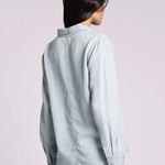 Grace Shirt - Blue Herringbone