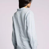 Grace Shirt - Blue Herringbone