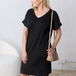 Gracelyn DTY Short Sleeve Dress - Black