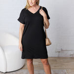 Gracelyn DTY Short Sleeve Dress - Black