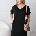 Gracelyn DTY Short Sleeve Dress - Black