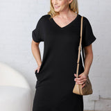 Gracelyn DTY Short Sleeve Dress - Black