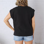 Gracelyn Round Neck Knit Top - Black
