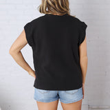 Gracelyn Round Neck Knit Top - Black