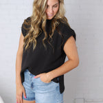 Gracelyn Round Neck Knit Top - Black