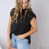 Gracelyn Round Neck Knit Top - Black