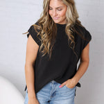 Gracelyn Round Neck Knit Top - Black