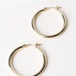 Graydin S-14K Gold-Dipped Pin Catch Hoops - Gold
