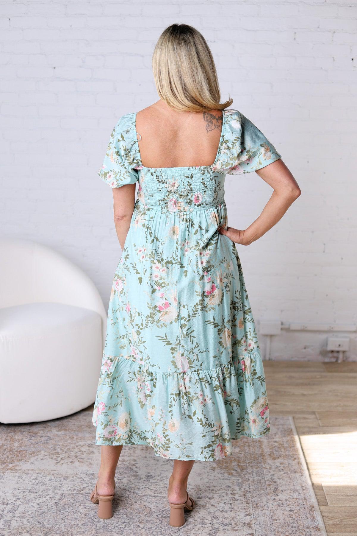 Greer Floral Pleated Midi Dress