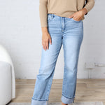 Greer Straight Crop Cuff Jeans - Risen Jeans