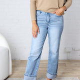 Greer Straight Crop Cuff Jeans - Risen Jeans
