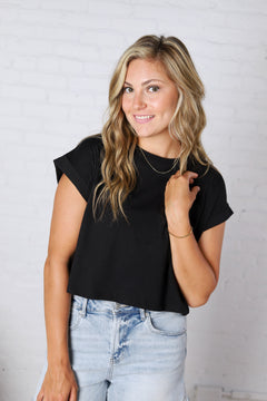 Greysen Short Sleeve Top - Black