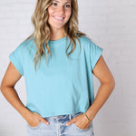 Greysen Short Sleeve Top - Dusty Teal