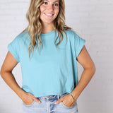 Greysen Short Sleeve Top - Dusty Teal