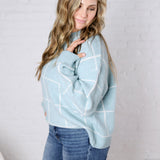 Grier Checkered Knit Sweater - Blue - FINAL SALE