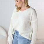 Grier Sequin Details Sweater - White