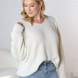 Grier Sequin Details Sweater - White