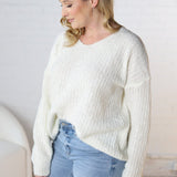 Grier Sequin Details Sweater - White - FINAL SALE