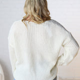 Grier Sequin Details Sweater - White - FINAL SALE