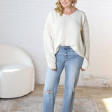 Grier Sequin Details Sweater - White - FINAL SALE