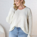 Grier Sequin Details Sweater - White - FINAL SALE