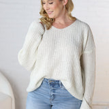 Grier Sequin Details Sweater - White - FINAL SALE