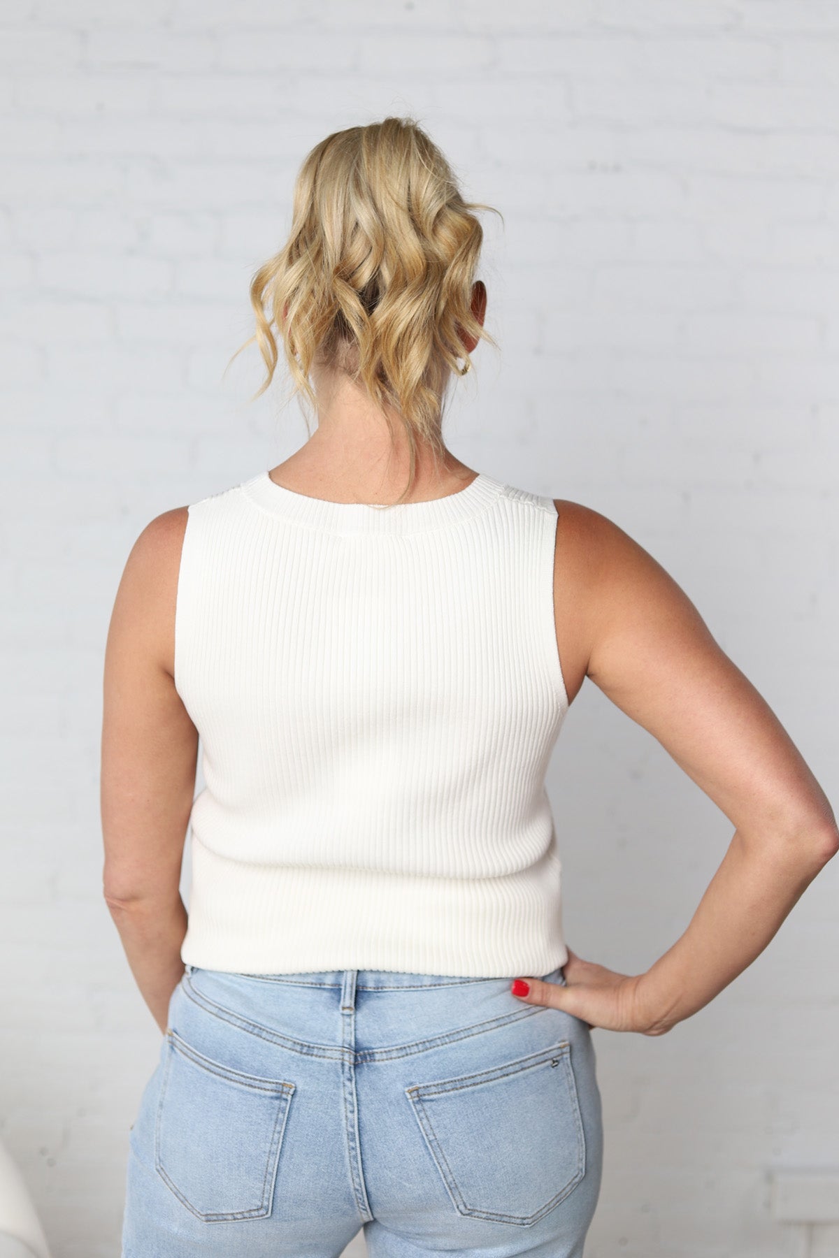 Gwyn Knit Tank - White